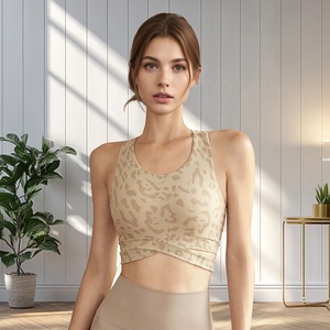 Phụ Nữ Cố Định Đệm Twist Chéo Dưới Dây Đeo Sexy <span class=keywords><strong>Leopard</strong></span> In Áo Ngực Thể Thao Tập Thể Dục Tập Thể Dục Yoga Crop Tops - Product Image 6