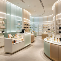 Vitrine de Comptoir Courte et Compacte en Acier Inoxydable avec Éclairage LED, Étanche, Écologique, Personnalisable, en Verre Trempé pour Présentation en Magasin