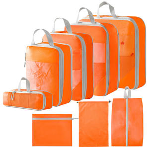 Cubos de embalaje de compresión con logotipo personalizado, 5 uds., 6 uds., 7 Uds., 8 Uds., 9 Uds., organizador de equipaje de viaje de malla, artículos de tocador, almacenamiento de cosméticos, poliéster - Product Image 3