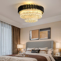 Plafonnier LED suspendu en cristal au design Art déco moderne, luminaire décoratif de plafond, idéal pour un couloir ou des escaliers
