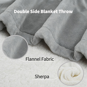 <span class=keywords><strong>Couverture</strong></span> <span class=keywords><strong>chauffante</strong></span> électrique douce et chaude en flanelle et sherpa, lavable, pour canapé, lit, salon, chambre à coucher - Product Image 2