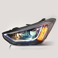Ensemble de phares pour Santa Fe IX45 2013-2016 LHD/RHD, lumière laser modifiée, sourcil lumineux DRL, lentille de projecteur à double faisceau, 12V 60W