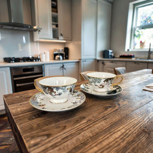 Wholesale European Style Luxury Jungle Animals Ceramic <b>Tea</b> Cup <b>Set</b> Bone China Coffee Cup <b>Set</b> for Arabic Gold Color - Product Image 4