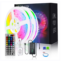 Bande lumineuse LED télécommandée-Flexible 5050 RVB LED Smart Music Sync Changement de couleur Bande lumineuse LED, bandes LED rétroéclairées pour TV