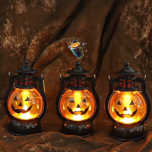 In Stock Wholesale Halloween Thanksgiving Decor Pumpkin Light Dracula Led Lamp Pumpkin Lantern for Festival Decoration