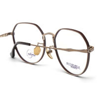 Plaque unisexe faite à la main, cadre rond rétro en titane, monture de lunettes optiques, vente en gros, montures optiques en titane pur