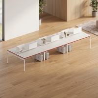 Poste de travail de bureau en cubicle, mobilier de bureau moderne pour 4 personnes, cloisonnée, multi-personnes pour le lieu de travail