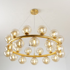 Loft Industrial colgante luces de país americano moderno claro bola de cristal araña para <span class=keywords><strong>restaurante</strong></span>/decoración del hogar - Product Image 2
