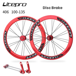 LP Litepro Vélo pliant 20 pouces 406 451 cadre haut Jeu de roues 100/135 Frein à disque V Frein en alliage d'aluminium 4 roulements <span class=keywords><strong>Double</strong></span> paroi - Product Image 4