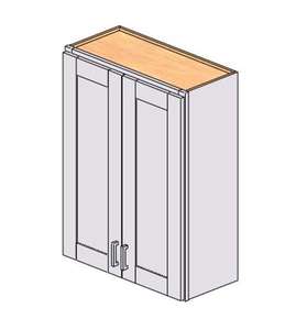 Armoire de cuisine Sunique, porte en panneau MDF moderne, finition blanche, unité de rangement 27x36 pouces - Product Image 1