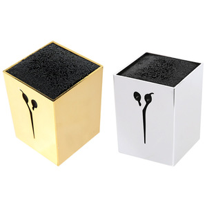 Playboy Electroplated Scissors Storage <b>Box</b> Metal Gold Silver Salon Hairdressing <b>Tool</b> Organizer Display Case - Product Image 1