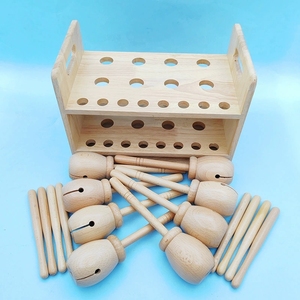 Kit de percussion en bois en gros, 8 pièces avec maillets et support portable, pour l'apprentissage musical préscolaire - Product Image 4