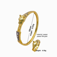 Bracelets en plaqué or pour femmes Bracelets fins en argent FFBBG-17 Cz Bracelets léopard