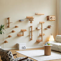 Offre Spéciale : Arbre à Chat Mural de Luxe Moderne en Bois Massif avec Plateforme et Lit Griffoir – Meuble Durable pour l'Escalade