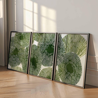 HAOWAI OEMODM 3 pièces d'impressions d'art botanique à feuilles vertes, décoration moderne pour la maison, ensemble de 3 décorations pour chambre à coucher et salon