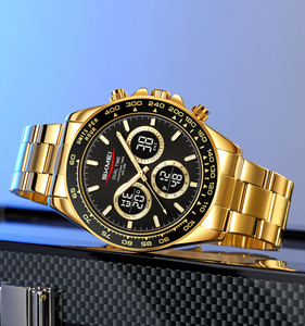 Montre numérique de luxe pour homme SKMEI 2505 avec bracelet en acier inoxydable, étanche, double affichage et fonction lumineuse, fonction alarme - Product Image 2