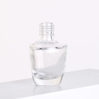 Flacon d'huile à ongles classique transparent de 15 ml, forme ronde carrée avec bouchon blanc