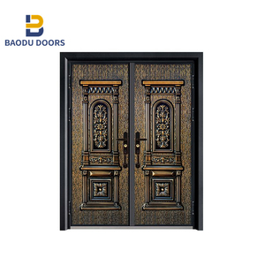 Bowdeu — <span class=keywords><strong>porte</strong></span> d'entrée principale de luxe en aluminium moulé, <span class=keywords><strong>imitation</strong></span> moulée, de qualité supérieure - Product Image 5