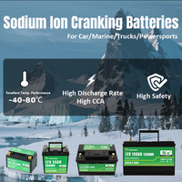 Baterai Ion Natrium OEM ODM 12V 70Ah, Baterai Starter Mobil, CCA Tinggi, BMS Pintar, Baterai Penggerak untuk Mobil, SUV, Truk
