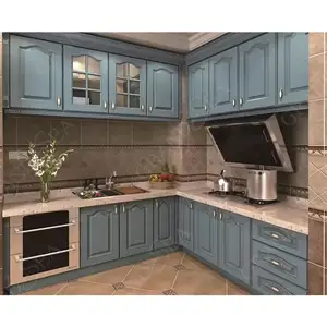 European Style Kitchen Cabinet Hand Carved Attractive Style Furniture