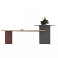 Ensemble de table biophilique de bureau avec pot de plante intégré, table-banc ovale et table de plantation ronde pour salon et réception
