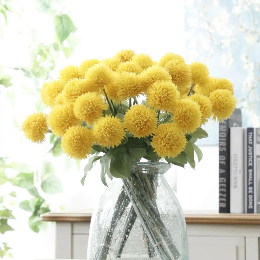 Y-H110 Groothandel Bruiloft Benodigdheden Nep Ui Bloem Zachte Rubberen Bal Chrysant Kunstbloemen Voor Bruiloft Home Decor