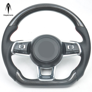 Le volant en cuir de fibre de carbone convient au volant de VW MK7 GTI <span class=keywords><strong>GOLF</strong></span> R <span class=keywords><strong>GLI</strong></span> <span class=keywords><strong>GOLF</strong></span> 7 GTS GTD GTE R-Line CC MK6 Polo - Product Image 2