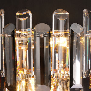 Goldene Luxus Rauchgraue Kristall-Wandleuchten Indoor Nordische Moderne Wandlampe für Hotel Schlafzimmer Wohnzimmer - Product Image 6