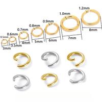 Anneaux ouverts en acier inoxydable 304, anneaux de jonction de plusieurs tailles pour bijoux faits main DIY