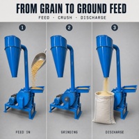 Broyeur d'aliments SIDIO 2,8 t/h, broyeur de céréales électrique pour le maïs, le blé, la paille, l'alimentation du bétail et de la volaille