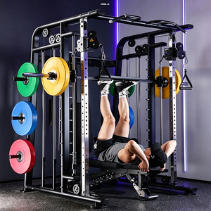 Appareil de musculation multifonctionnel commercial moderne en acier avec système de croisement de câbles et rack à squats JSYM-08 E - Product Image 2