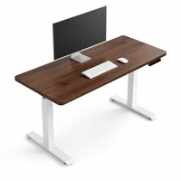 Bureau debout de luxe en bois massif d'Albizia d'Asie du Sud - Table électrique sur mesure à texture naturelle pour espaces de direction modernes