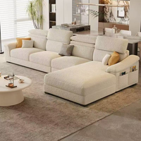 Canapé d'angle en chenille Rosegia avec chaise longue, caractéristiques réglables, design nordique moderne, tissu amovible et lavable, pour salon