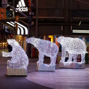 استخدام في الهواء الطلق 3D كبير الفيل الاكريليك عزر أدى ضوء لعيد الميلاد