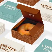 Boîte d'emballage pour desserts cuits à emporter, pour boulangerie, café, pâtisserie, boîte cadeau pour beignets, impression personnalisée, boîtes pour pâtisserie