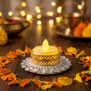 Décoration d'intérieur, Diwali, fête de mariage, bougies chauffe-plat, Diyas traditionnels indiens faits à la main en métal, écologiques, multicolores - Product Image 4