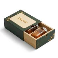 Boîte cadeau personnalisée en verre protecteur pour bouteilles de miel et canettes de boissons, avec insert séparateur pour l'emballage et la présentation en détail de jus et de boissons