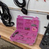 Kit d'outils rose 75 pièces pour femmes, réparation domestique, bricolage, ensemble d'outils à main, boîte à outils portable pour l'entretien de la maison, OEM personnalisé
