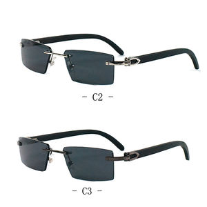 リムレスユニセックスウッドアイウェアフレームクラシックサングラスクリアランス高品質ルネット - Product Image 1