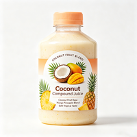 Étiquettes de bouteilles de jus de noix de coco mélangé Haoxuan OEM, autocollantes, imprimées, imperméables, pour boissons, directement de l'usine