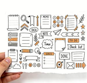 Feuilles d'autocollants personnalisés adhésifs pour agenda, imprimables, décoratifs, pour onglets hebdomadaires et mensuels, planification étude et <span class=keywords><strong>travail</strong></span> - Product Image 4