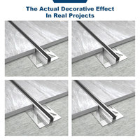 Profilé de joint de dilatation en aluminium pré-encollé sur mesure pour carrelage, garniture décorative pour carrelage