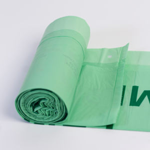 Sacs poubelle biodégradables durables personnalisés avec cordon de serrage, en PLA et amidon de maïs, thermosoudés pour usage domestique - Product Image 1