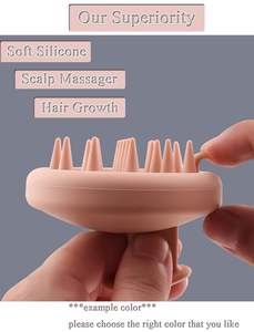 Cepillo Masajeador de Silicona para el Cuero Cabelludo, Cepillo para Masaje con Champú para Cabello Grueso y Fino - Product Image 3