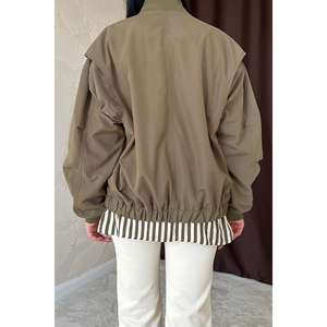 Chaqueta Bomber Caqui al por Mayor para Mujer, Cortavientos, de Poliéster Acolchado, Manga Larga, Tallas M L XL XXL - Product Image 2