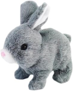 Jouet interactif électronique lapin pour enfants avec effets sonores - Peluche qui marche, aboie, fait bouger la queue et s'étire - Product Image 1