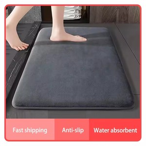 Tapis <span class=keywords><strong>de</strong></span> <span class=keywords><strong>sol</strong></span> et tapis <span class=keywords><strong>de</strong></span> porte <span class=keywords><strong>de</strong></span> <span class=keywords><strong>salle</strong></span> <span class=keywords><strong>de</strong></span> bain en velours corail super absorbant et antidérapant - Product Image 2