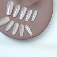 Les ongles artificiels de haute qualité, faits à la main, Style simple Aurora Purple, peuvent être réutilisés en usine, vente en gros