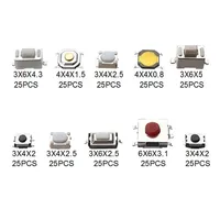 Kit de 250 boutons poussoirs en plastique pour télécommande de voiture avec micro-interrupteurs tactiles, emballé en boîte