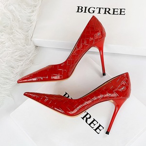 Tacones de aguja de seda de 3,74 pulgadas con incrustaciones de circón para vestido Oficina Trabajo Iglesia Boda Zapatos de noche - Product Image 3